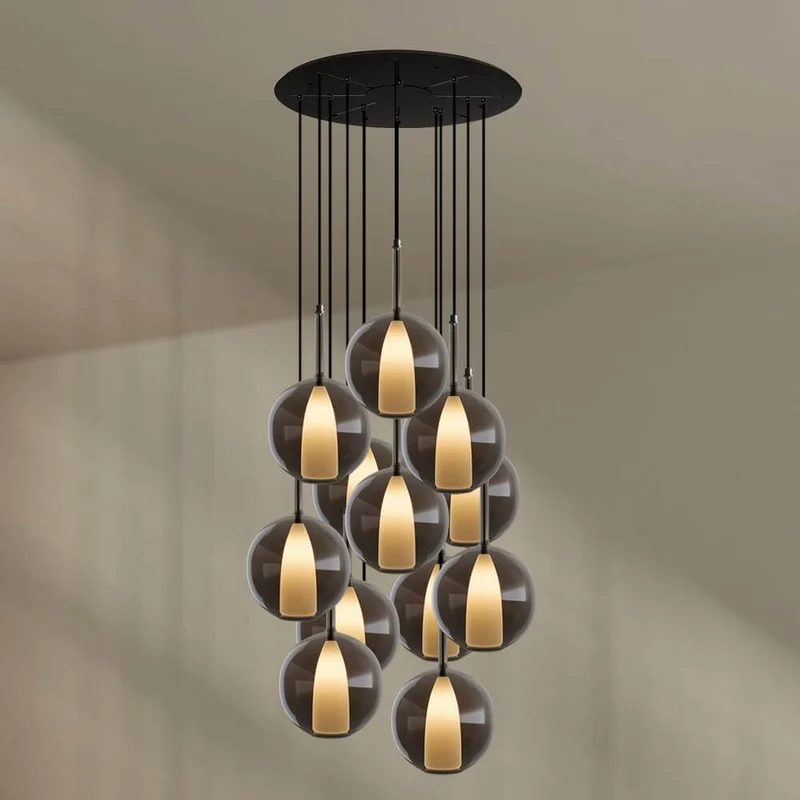 s.luce Belluna Galerielampe 12-flammig Ø 80cm Baldachin