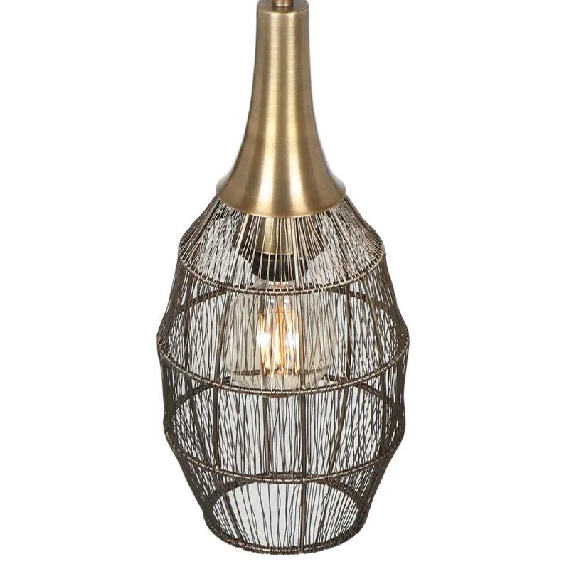 B-Ware TRIO LIGHTING Hängeleuchte Soraya LED Pendelleuchte dimmbar altmessing 58cm hoch