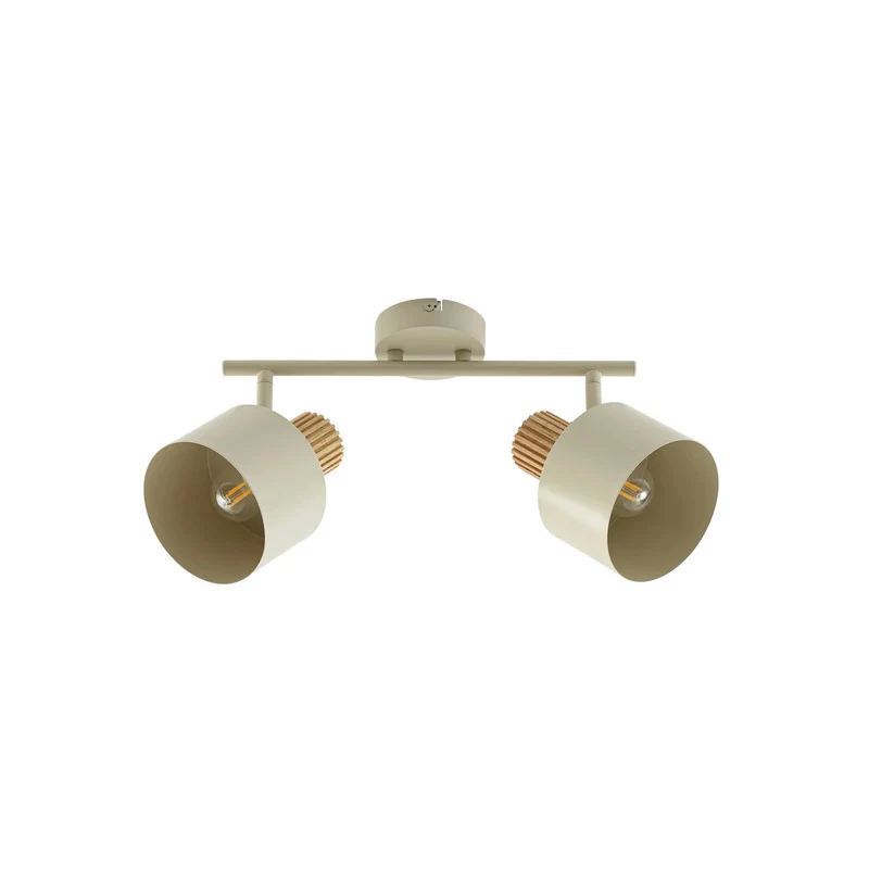 B-Ware Lindby Deckenstrahler Lenja LED Strahler dimmbar 2-flammig beige Metall 45,4cm
