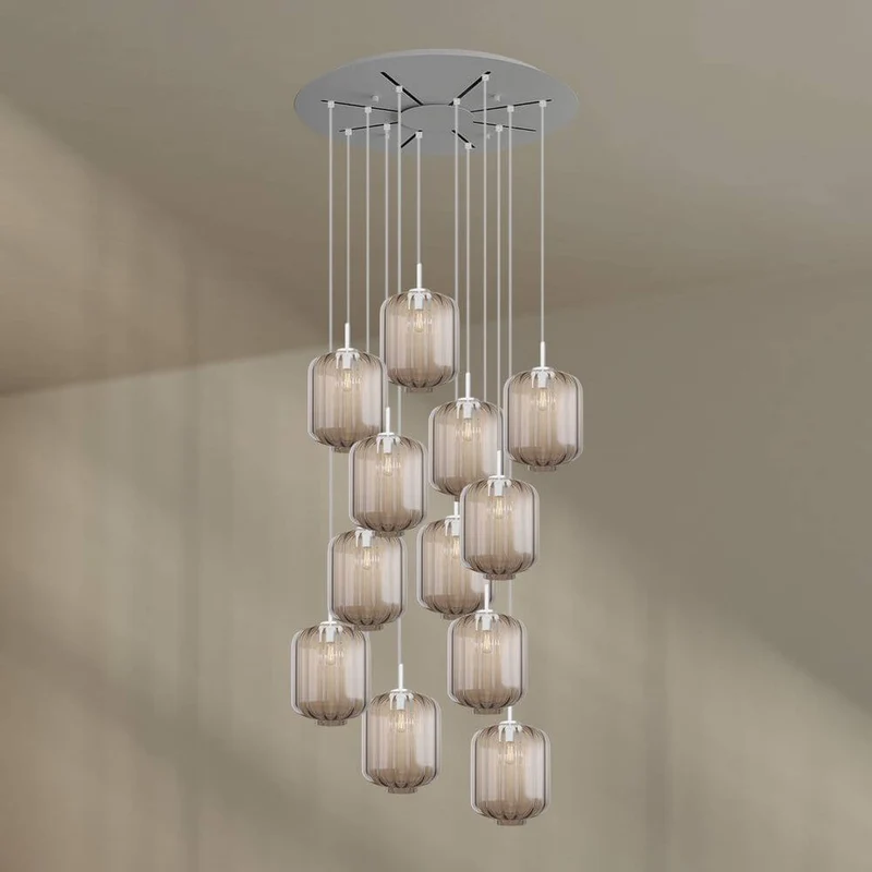 s.luce Velo 12-flammige Galerieleuchte Ø 80cm Baldachin Ø 20cm