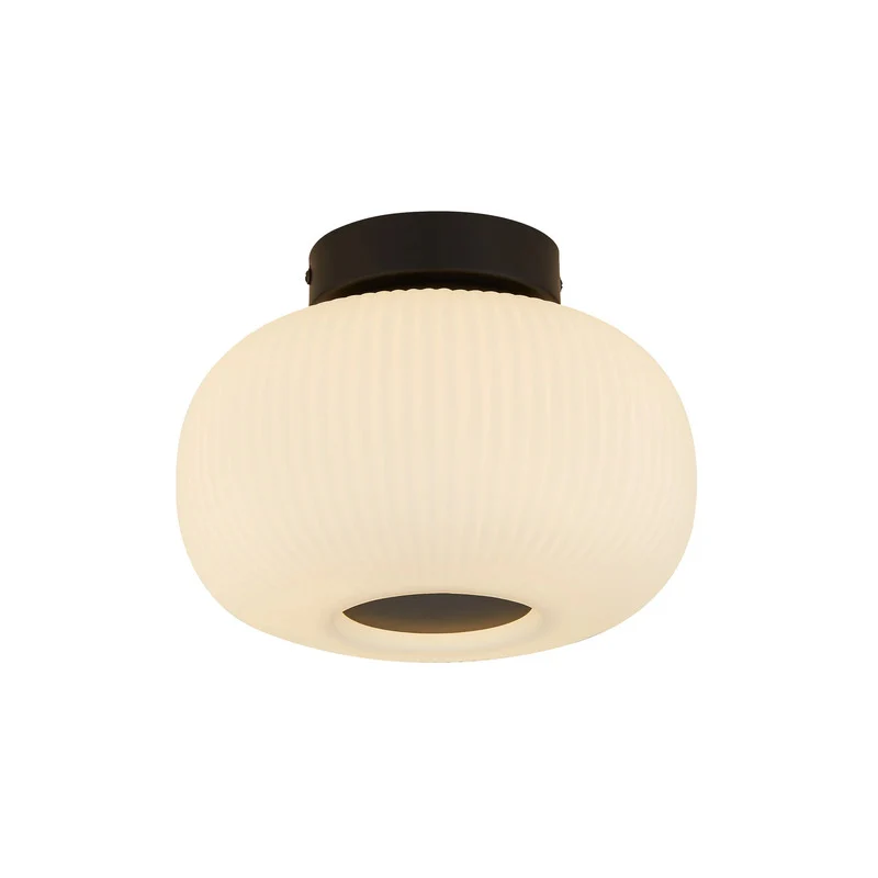 B-Ware Searchlight Deckenleuchte Lumina LED Lampe dimmbar schwarz weiß Ø24cm 18cm