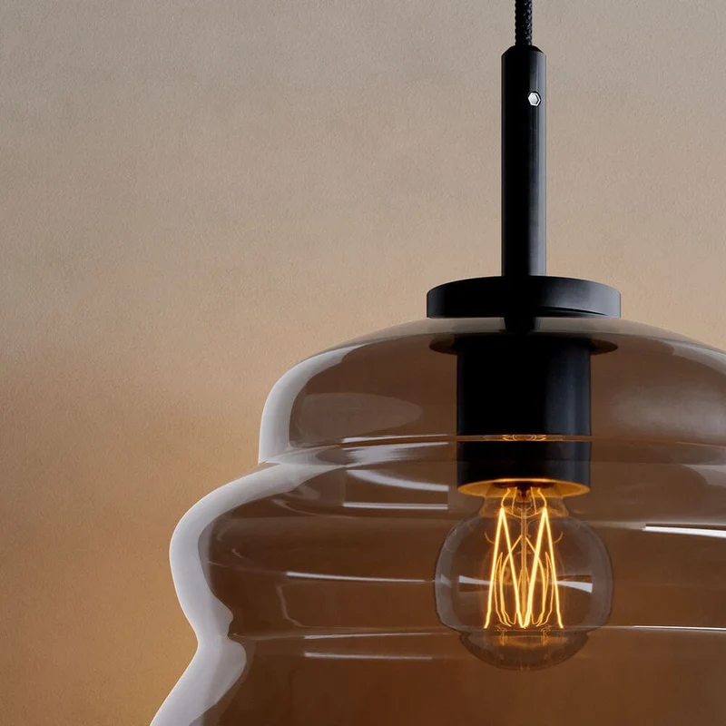 s.luce Echos Glas-Hängelampe Aufhängung 150cm Weiß
