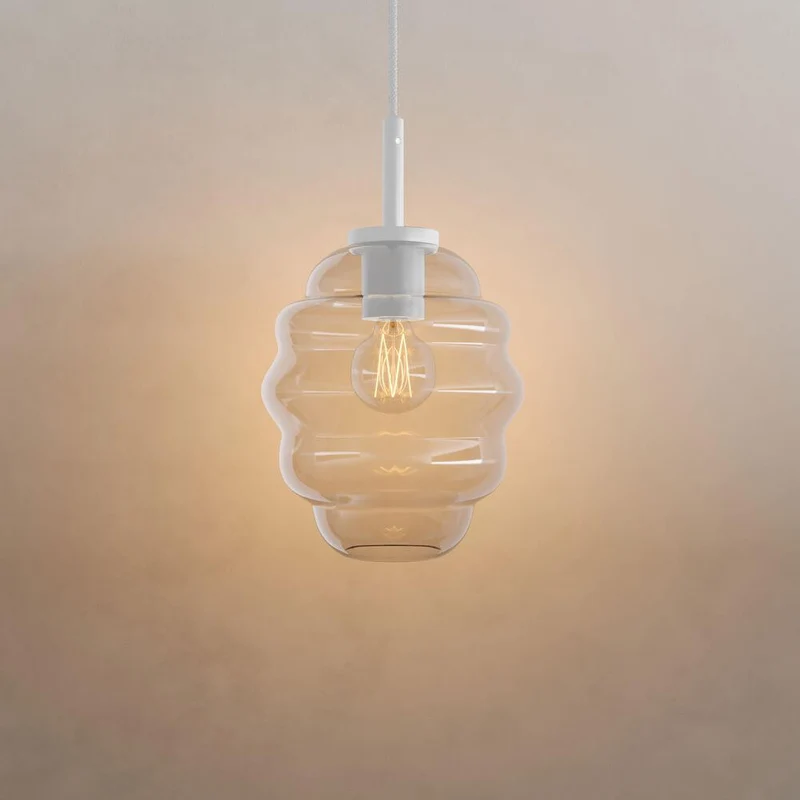 s.luce Echos Glas Galerie-Pendelleuchte Aufhängung 500cm Weiß