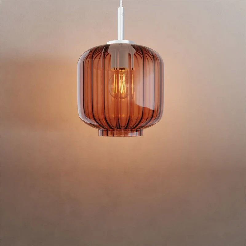 s.luce Velo Glas-Pendelleuchte Aufhängung 150cm Weiß
