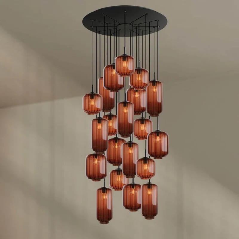 s.luce Velo Galerielampe 20-flammig Ø 120cm Ø 18/20/25cm