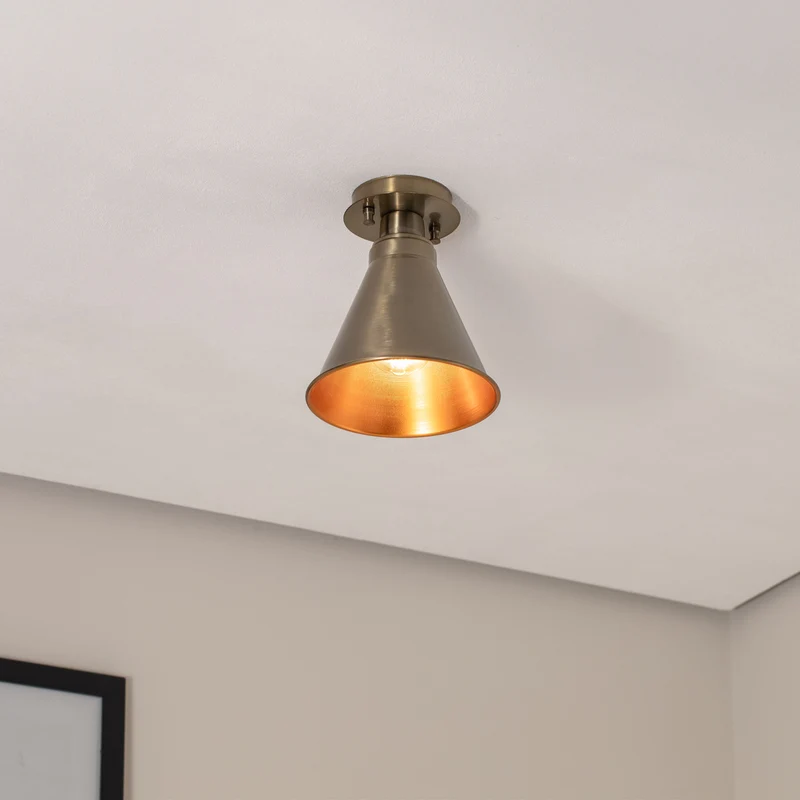 B-Ware Deckenleuchte Berceste N-679 LED Kupfer antik Dimmbar Metall Ø20cm 24cm hoch