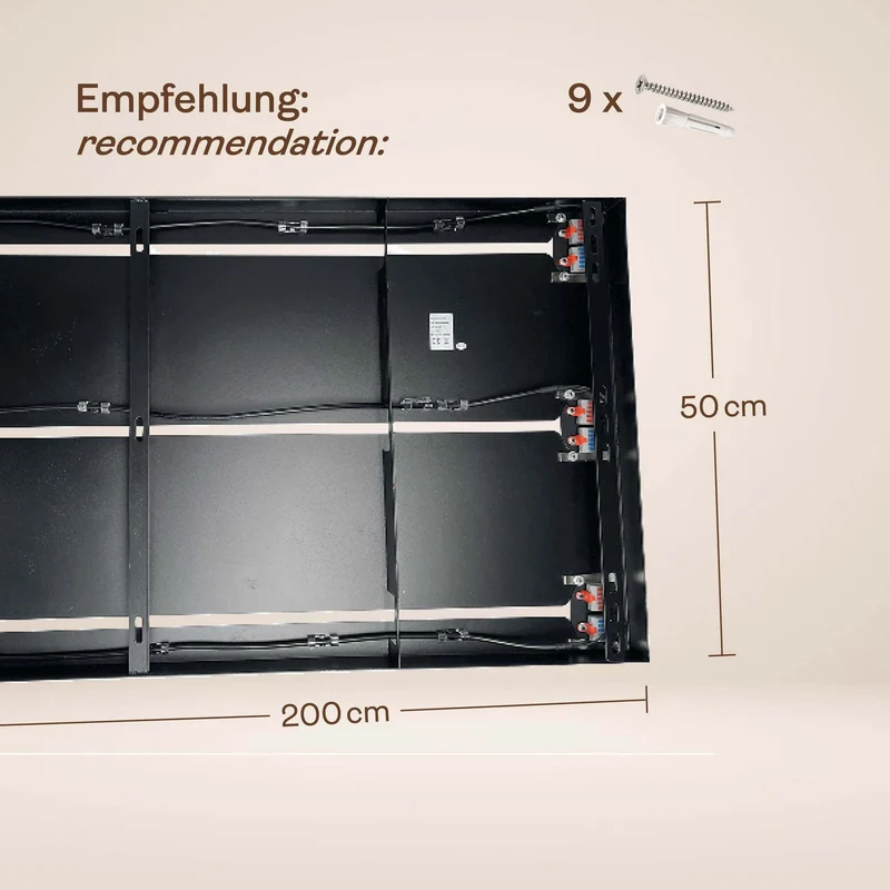 s.luce Belluna Esstischlampe 12-flammig 200cm 3-reihig