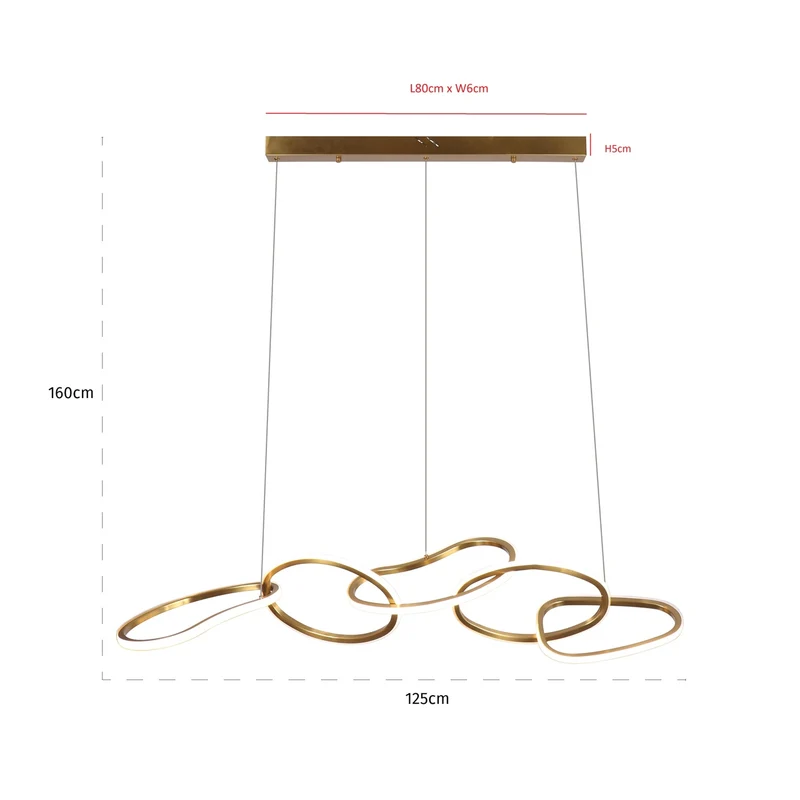 Pendelleuchte Flyn brushed gold – Richmond Design-Hängeleuchte