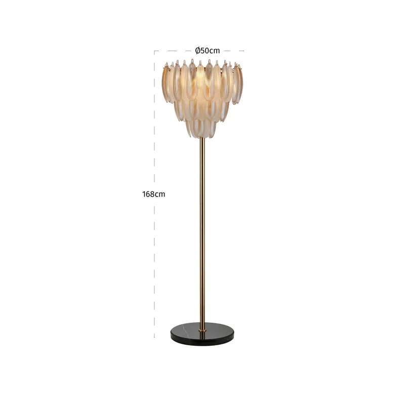 Richmond Stehlampe Chloe Antikmessing – Standleuchte mit Marmorfuß