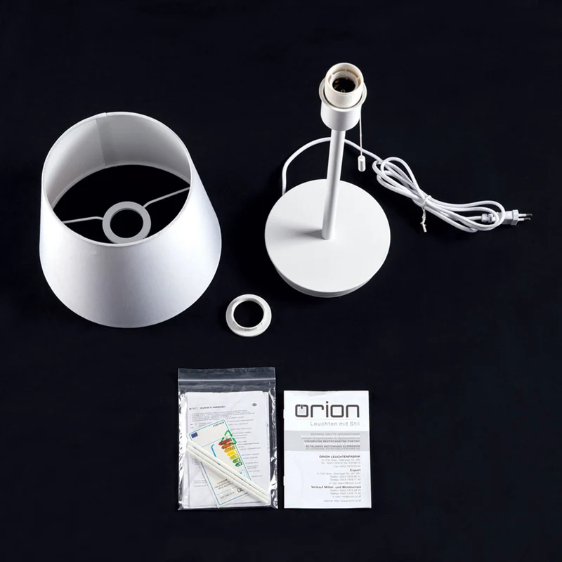 B-Ware Orion Tischleuchte Ludwig USB Tischlampe Leuchte Lampe Stahl Leinen weiß 50cm