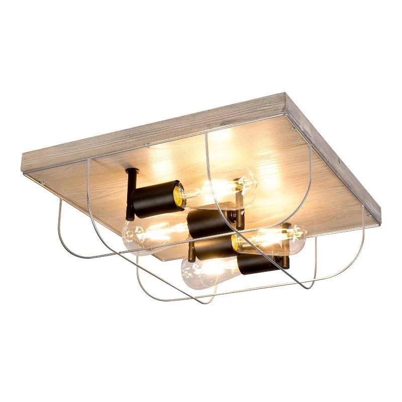 B-Ware Envostar Deckenleuchte Quadrat 4-flammig LED Lampe Leuchte dimmbar weiß Ø40cm