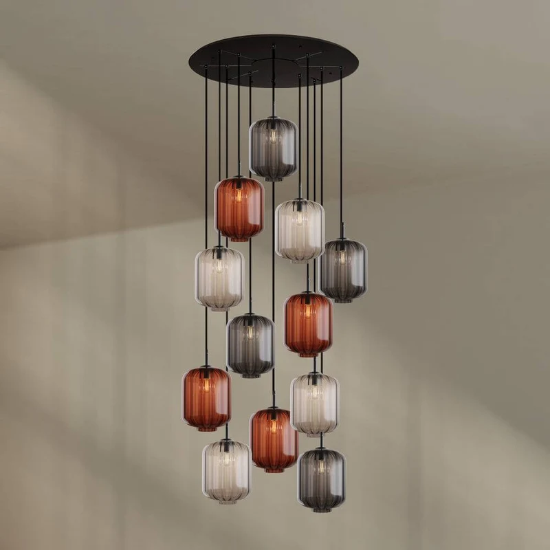 s.luce Velo Galerie-Hängeleuchte 12-flammig Ø 80cm Ø 25cm
