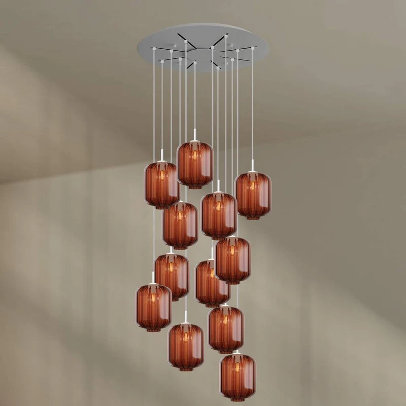 s.luce Velo Galerie-Hängeleuchte 12-flammig Ø 80cm Ø 25cm