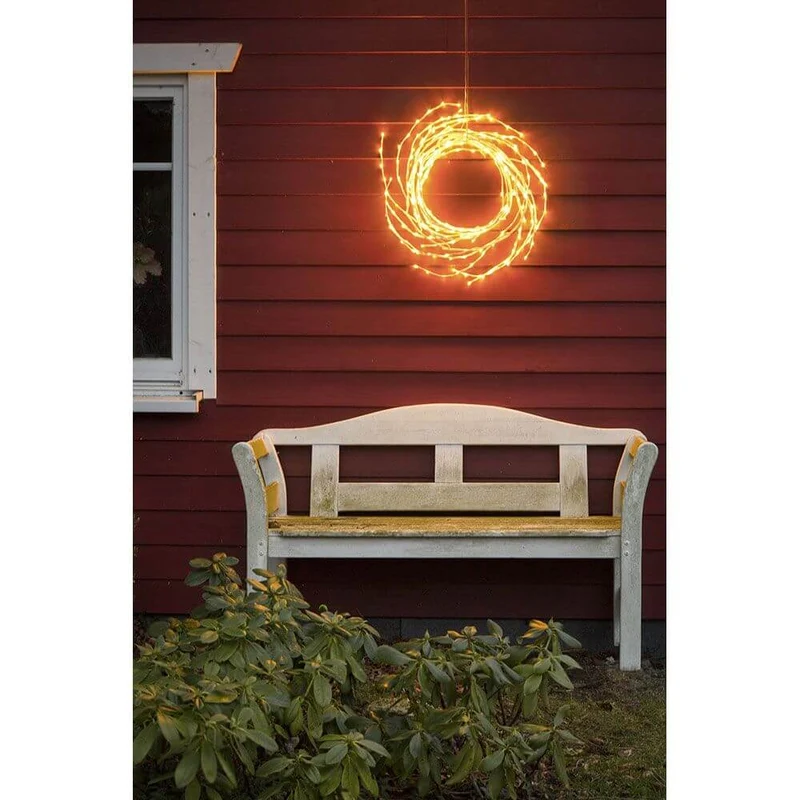LED Dekoration variabel als Lichterkranz Lichtergirlande weiß 240 Warmweiße Dioden IP44