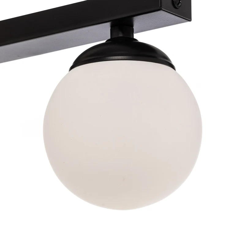 B-Ware Deckenlampe Fatis 3-flammig LED Hängelampe dimmbar schwarz opalglas 60x12cm