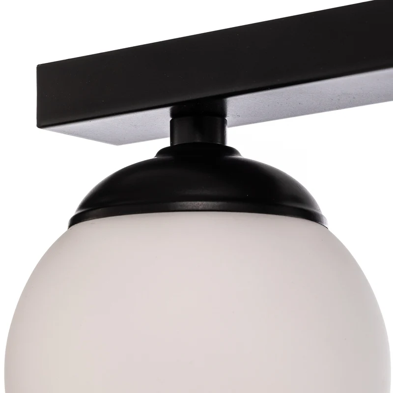 B-Ware Deckenlampe Fatis 3-flammig LED Hängelampe dimmbar schwarz opalglas 60x12cm