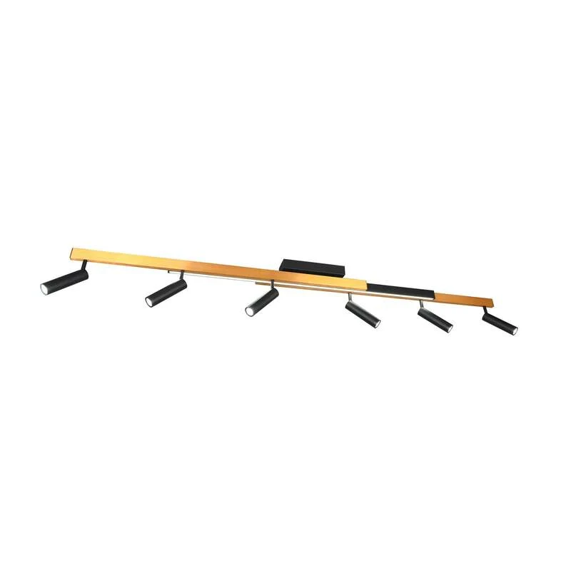B-Ware TRIO LIGHTING LED Deckenstrahler Zeno 6-flammig dimmbar schwarz/gold Metall