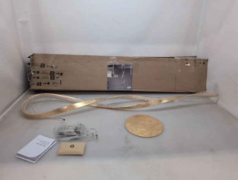 B-Ware Paul Neuhaus Stehleuchte Linda LED dimmbar gold Metall 140cm Leuchte Lampe