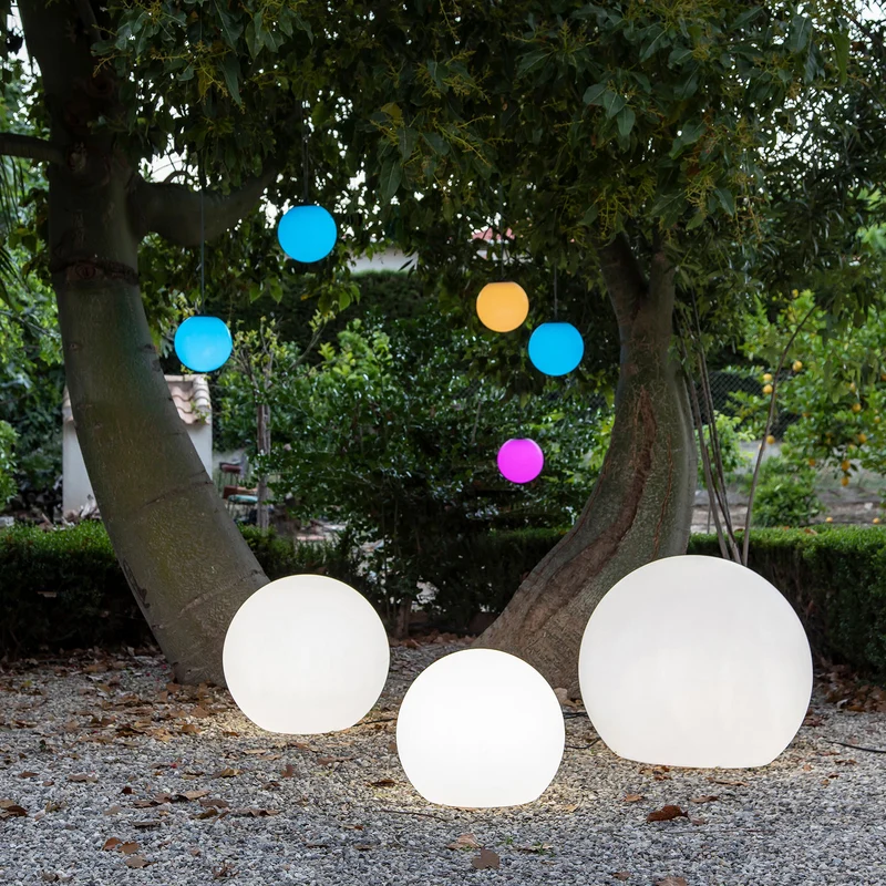 B-Ware Newgarden Gartenleuchte Buly LED Kugelleuchte Ø80cm weiß IP65 3W 260Lumen