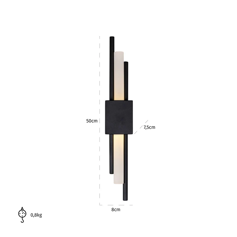 Wandlampe Mylas Black - dimmbare LED-Wandleuchte aus Metall