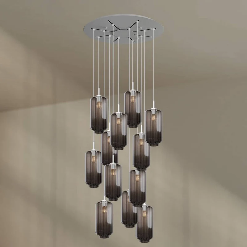 s.luce Velo Galerieleuchte 12-flammig Ø 80cm Baldachin Ø 18cm