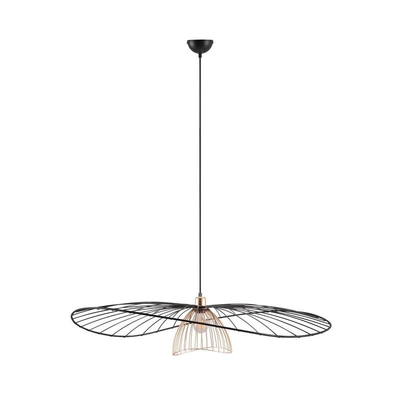 B-Ware Trio Pendelleuchte Hängeleuchte Lauris Lampe Schwarz Metall E27 LED 100 cm