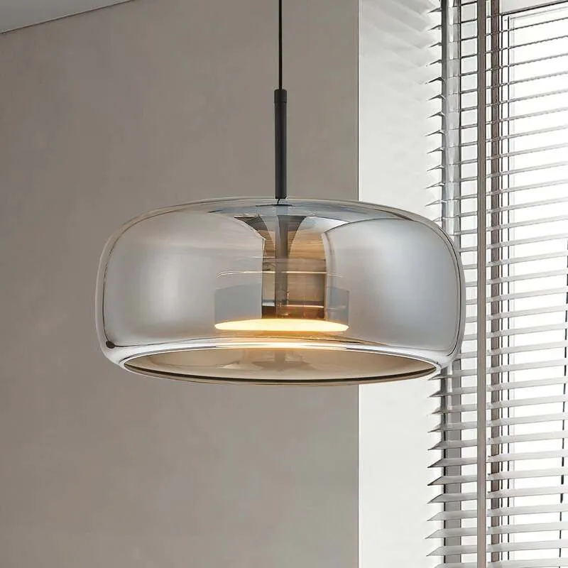 B-Ware Viokef Pendelleuchte Hängelampe LED Glas Metall rauchgrau schwarz Deco 33 cm