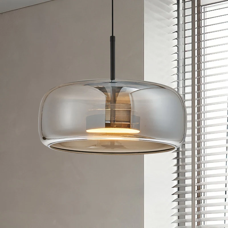 B-Ware Viokef Pendelleuchte Hängelampe LED Glas Metall rauchgrau schwarz Deco 33 cm