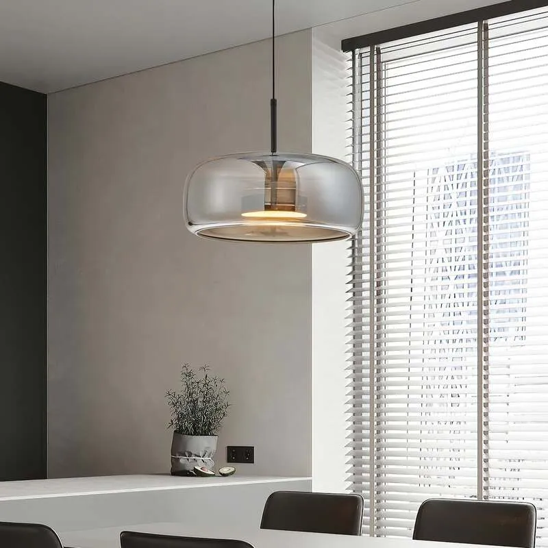 B-Ware Viokef Pendelleuchte Hängelampe LED Glas Metall rauchgrau schwarz Deco 33 cm