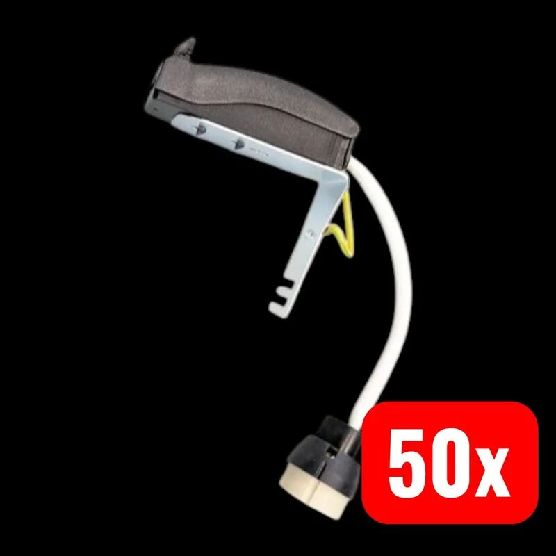 50x B-Ware Deko Light Lampenfassung GU10 35W IP20 Leuchte Lampe weiß 100mm Lampenteil
