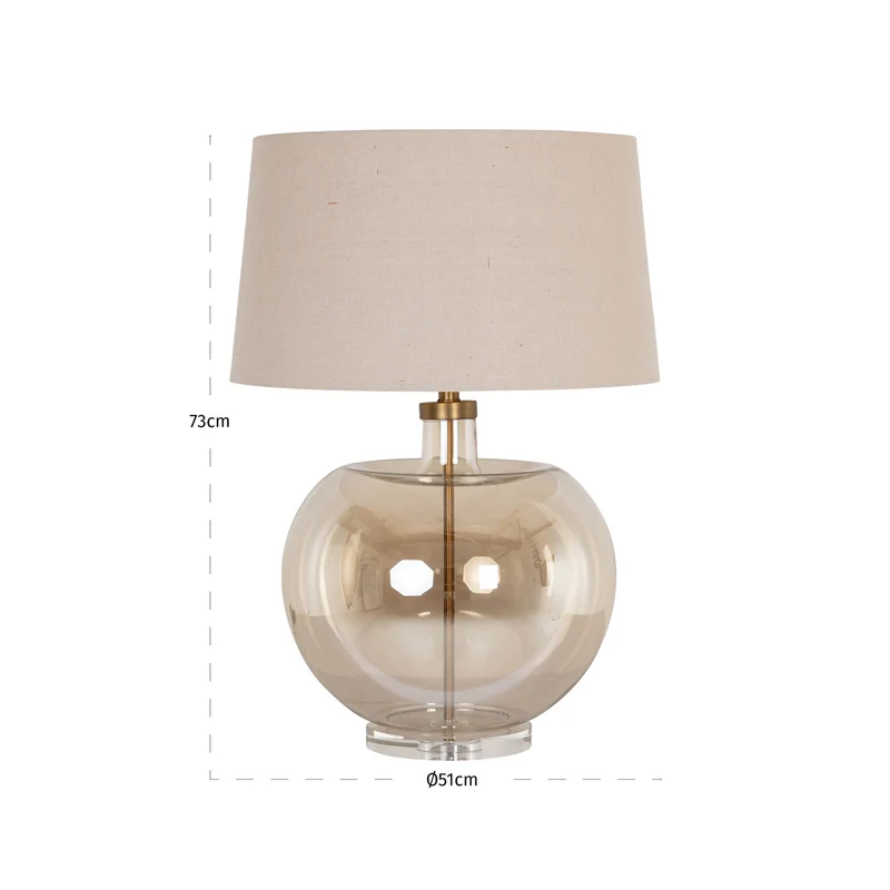 Tischlampe Jazzy amber – Richmond Design-Leuchte aus Glas & Eisen