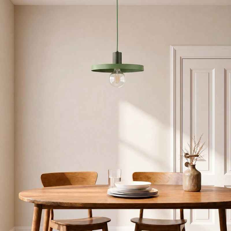 B-Ware Sila Pendelleuchte Hängelampe grün Metall Kunststoff Wohnzimmer Esszimmer Mod568