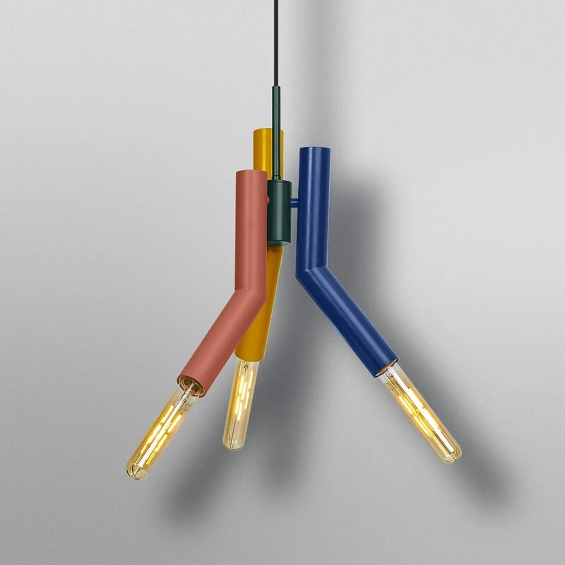 B-Ware OSRAM Decor Straw Pendant Light, 3-bulb, Steel, Colourful, E27