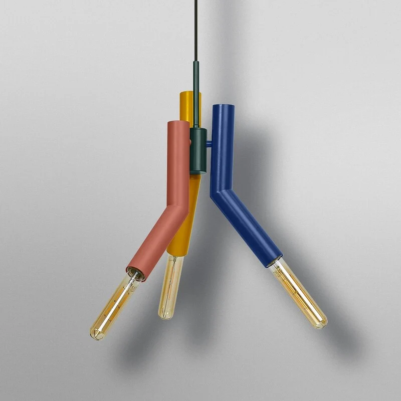 B-Ware OSRAM Decor Straw Pendant Light, 3-bulb, Steel, Colourful, E27