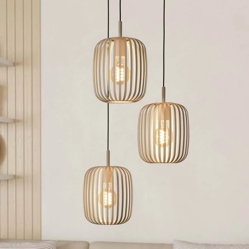 B-Ware Eglo Hängeleuchte Pendelleuchte Romazzina LED Lampe dimmbar sandfarben Ø46cm