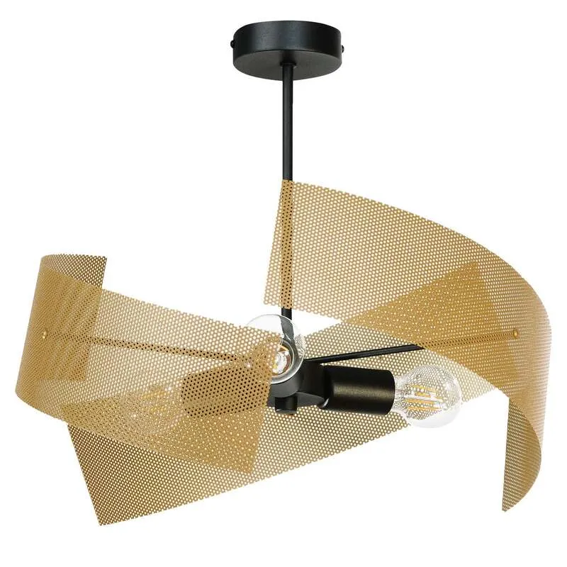 B-Ware Euluna Deckenleuchte Moira LED Lampe dimmbar goldfarben schwarz Ø47cm 3-flammig