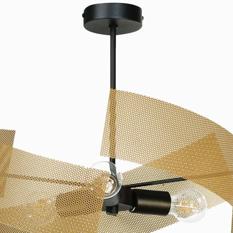 B-Ware Euluna Deckenleuchte Moira LED Lampe dimmbar goldfarben schwarz Ø47cm 3-flammig