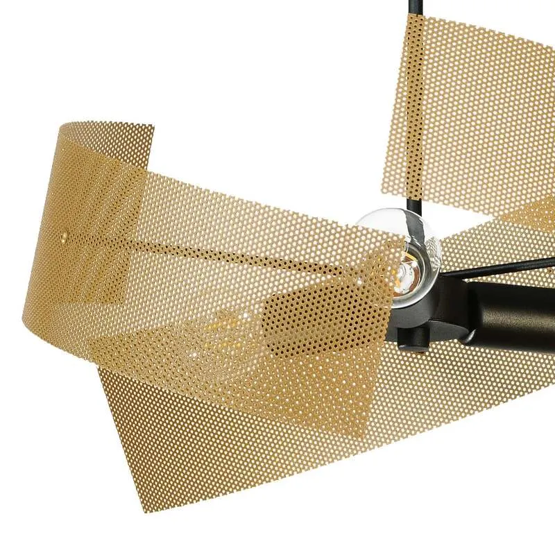 B-Ware Euluna Deckenleuchte Moira LED Lampe dimmbar goldfarben schwarz Ø47cm 3-flammig