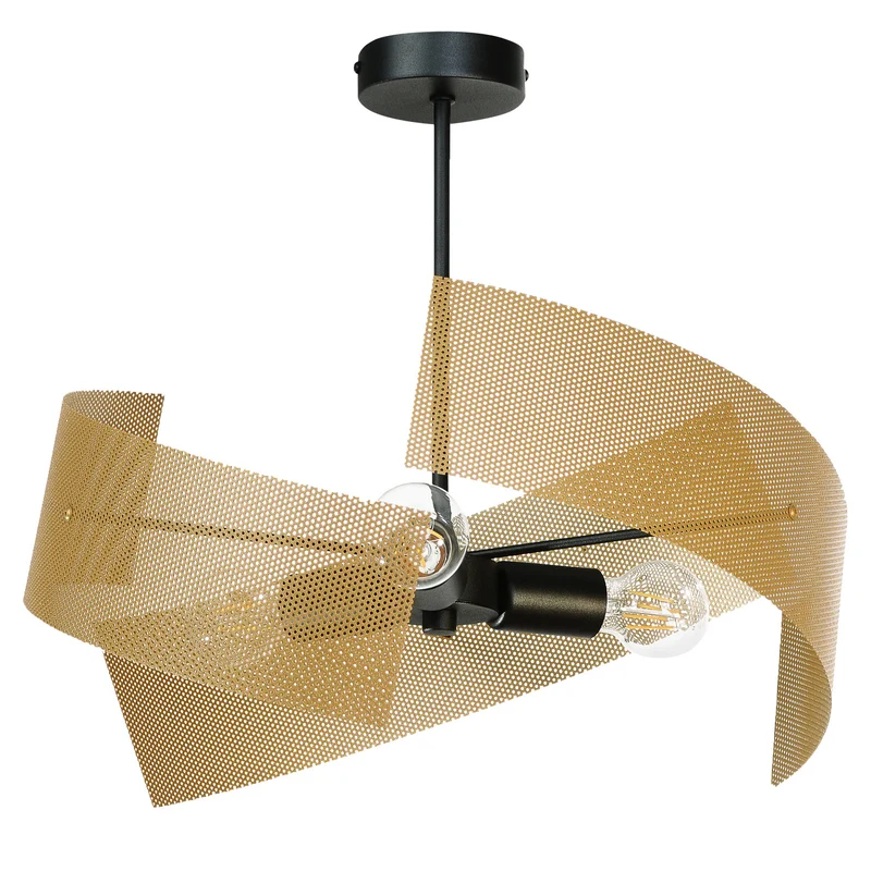 B-Ware Euluna Deckenleuchte Moira LED Lampe dimmbar goldfarben schwarz Ø47cm 3-flammig