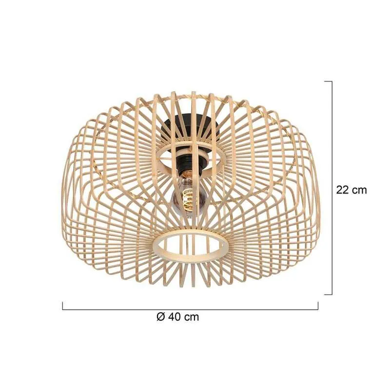 B-Ware Steinhauer Deckenleuchte Bloeba LED Lampe Hängelampe dimmbar Holz natur Ø40cm