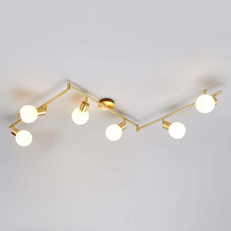 B-Ware Lindby Deckenleuchte Deckenlampe Elaina messing Glas E14 Opalglas 6 flammig736