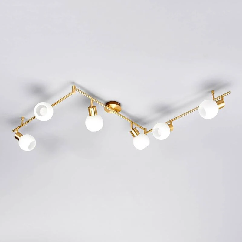 B-Ware Lindby Deckenleuchte Deckenlampe Elaina messing Glas E14 Opalglas 6 flammig736