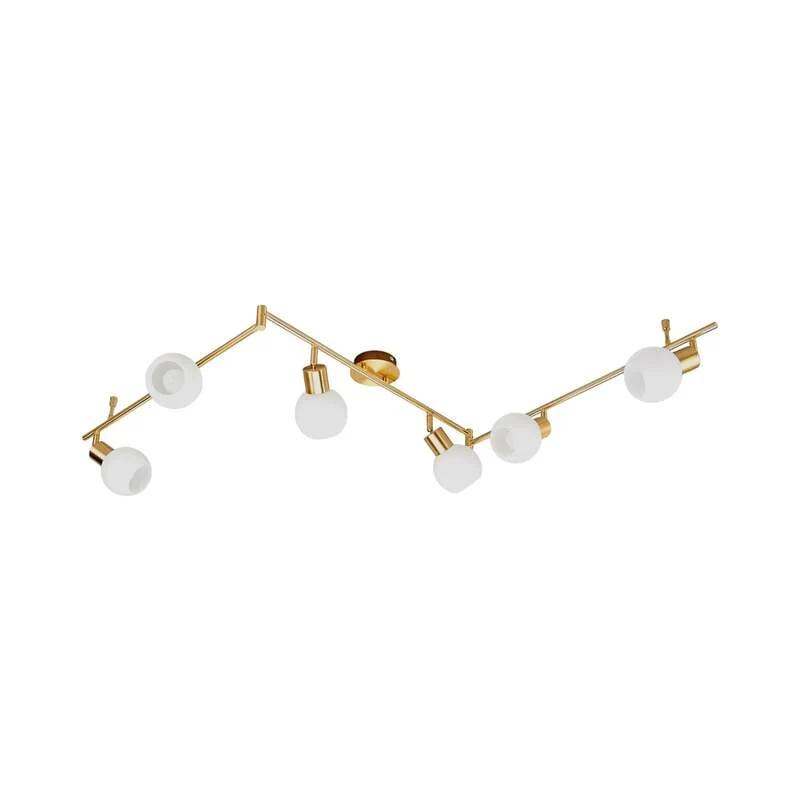B-Ware Lindby Deckenleuchte Deckenlampe Elaina messing Glas E14 Opalglas 6 flammig736