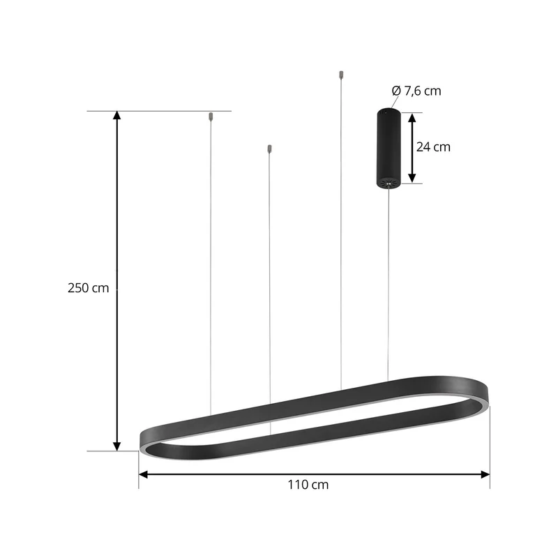 B-Ware Lucande Smart LED Hängeleuchte Pendelleuchte Melinay schwarz CCT Tuya
