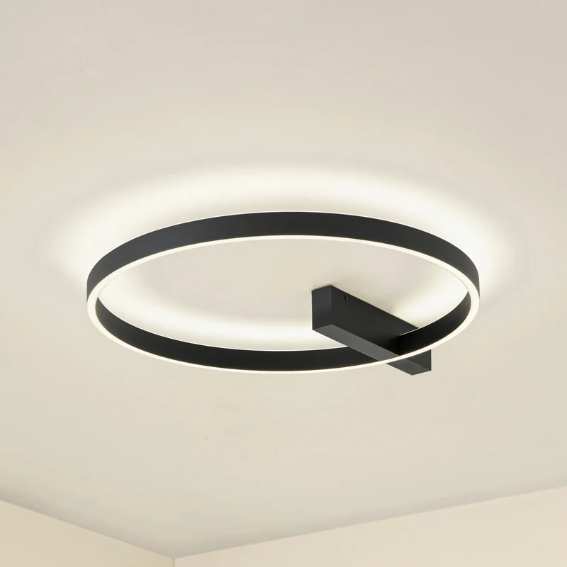 B-Ware Lucande Deckenlampe Deckenleuchte LED Isalin schwarz dimmbar CCT 60 cm