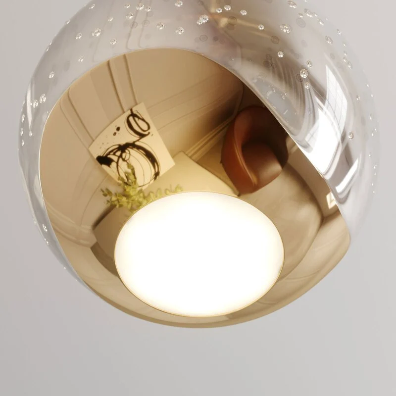 B-Ware Lucande LED-Pendelleuchte Hayley Pendelleuchte Lampe Leuchte Glaskugel 1-fl gold
