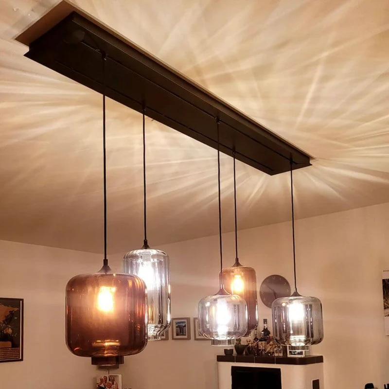 s.luce Velo Esstischlampe 5-flammig 160cm Baldachin Ø 20cm