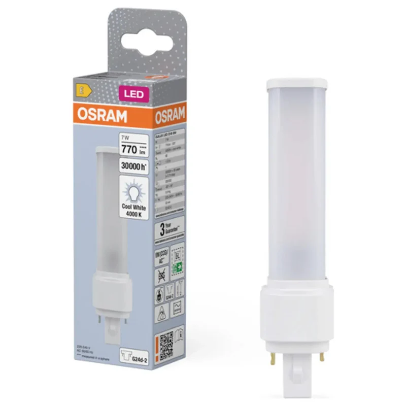 5x B-Ware OSRAM LED Leuchtmittel Lampe Ersatz Neutralweiß G24d 2 Stiftsockel 7 W 4000 K
