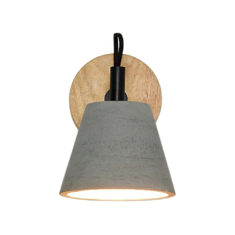 B-Ware Lucide Wandleuchte Possio LED Wandlampe Beton Holz dimmbar hellgrau schwarz