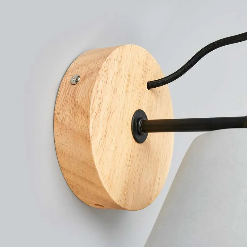 B-Ware Lucide Wandleuchte Possio LED Wandlampe Beton Holz dimmbar hellgrau schwarz